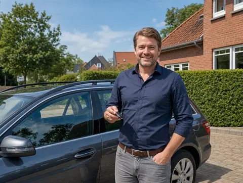 Verkäufer aus Fellbach mit dem verkauften Fahrzeug