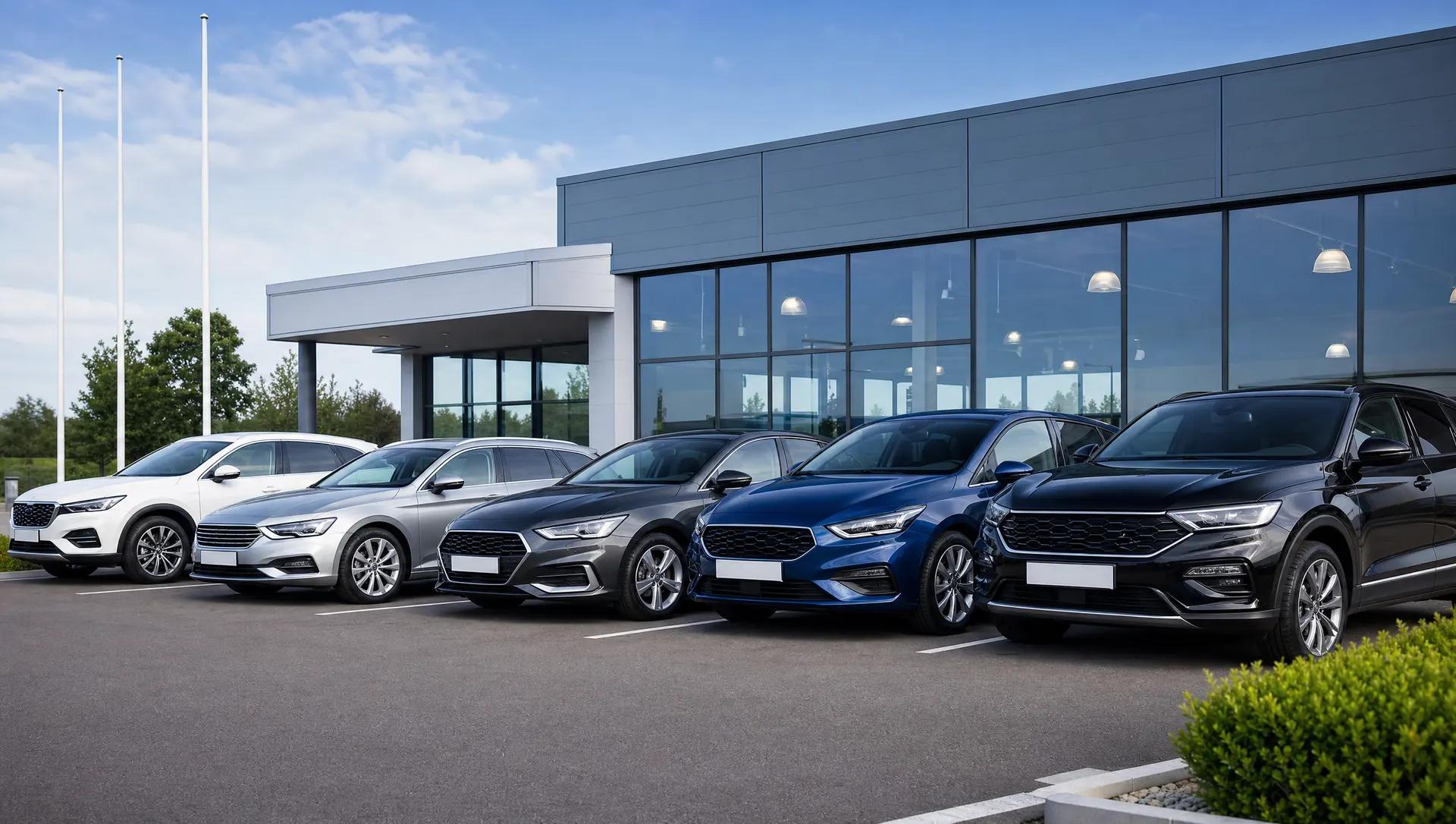 Angekaufte Fahrzeuge vor dem Autohaus – Autoankauf Fellbach